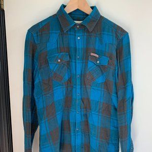 Men's Diesel Button Down Long Sleeve Medium Shirt Snap Buttons